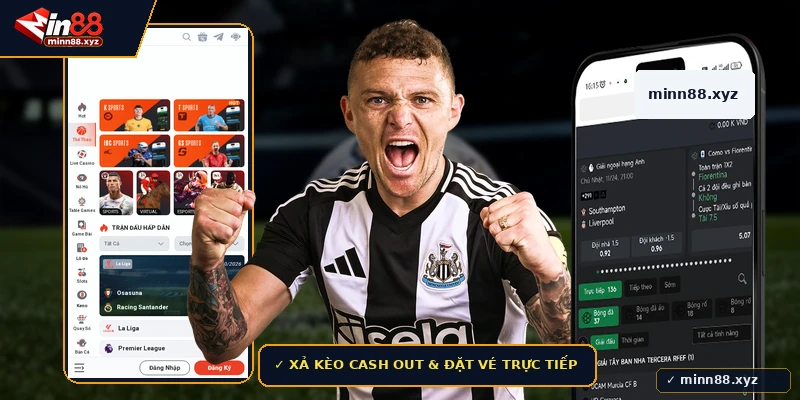 Tính năng xả kèo Cash Out và đặt cược thể thao Min88 trên di động